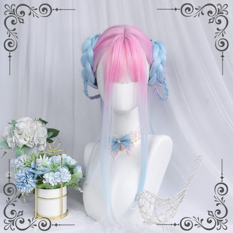 Long Hair |  Macaron Pink Blue Gradient Wig Yv30276