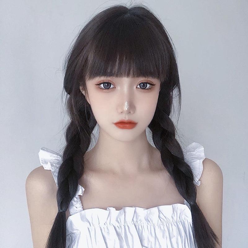 Long Hair |  Natural Black Medium Long Wig Yv43429