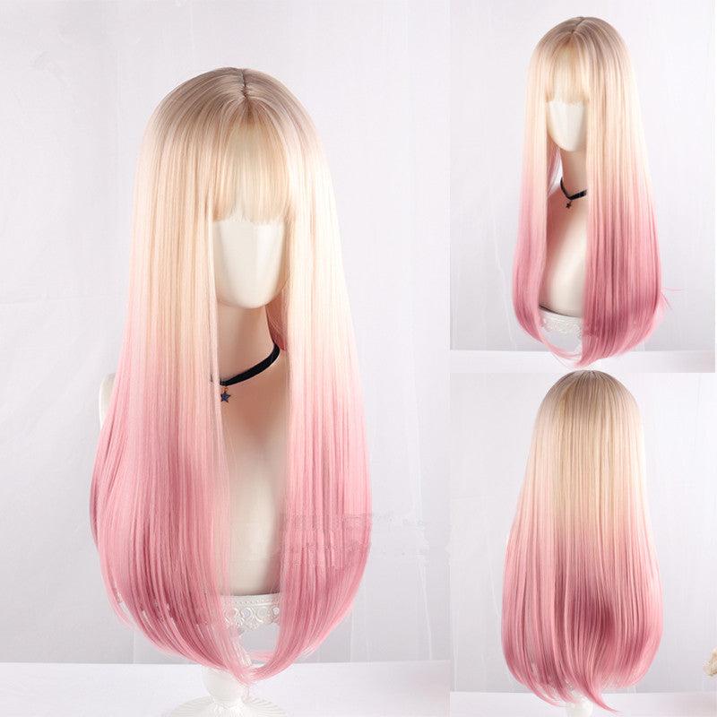 Long Hair |  Natural Peach Pink Wig Yv44458