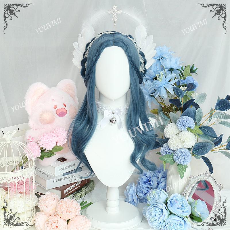 Long Hair |  Youvimi Original Blue Long Curly Wig Pl-2324A