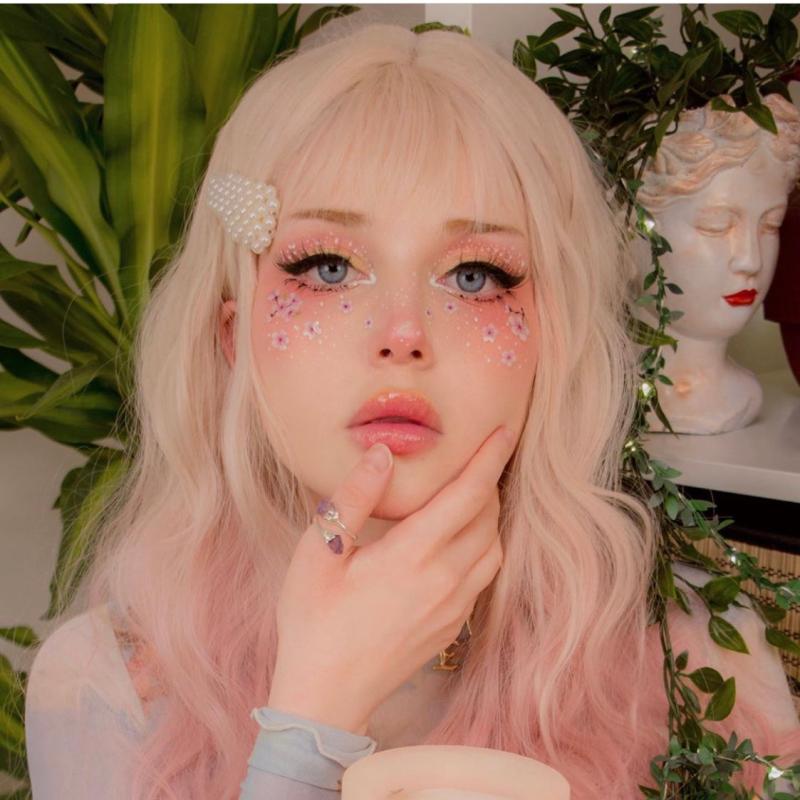 Long Hair |  Youvimi Pastel Lolita Grey Pink Wig Yv42741