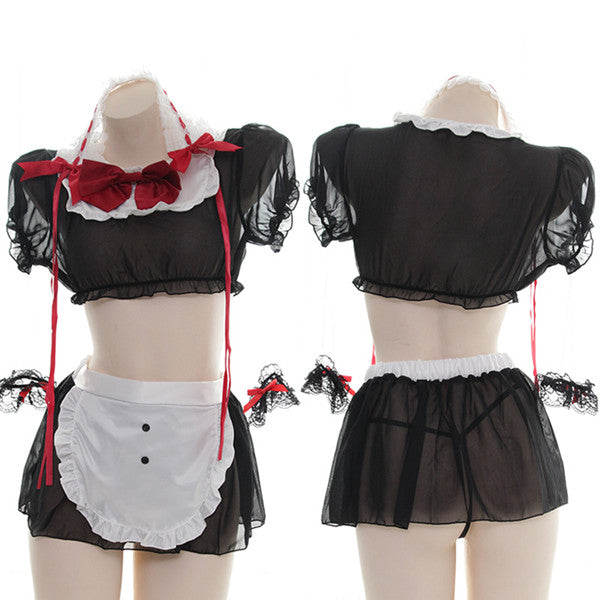 Maid |  Chiffon Bow Maid Uniform Set Yv42611