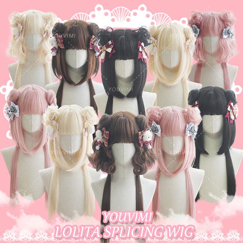 Medium Long Hair |  Lolita Ball Head Combination Splicing Wig Yv32138