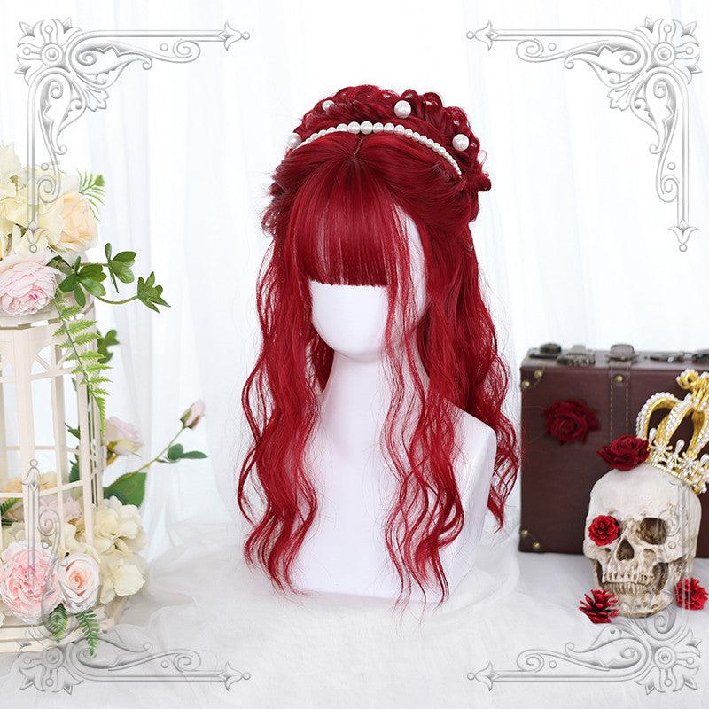 Medium Long Hair |  Lolita Wine Red Wig Yv42918