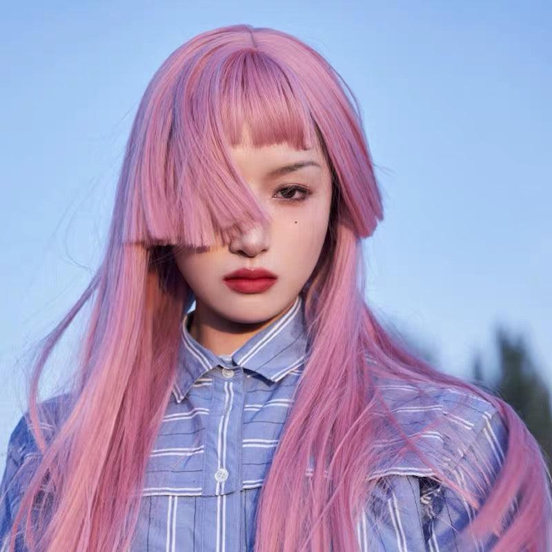 Medium Long Hair |  Pink Lolita Big Waves Ji Fa Wig Yv42739