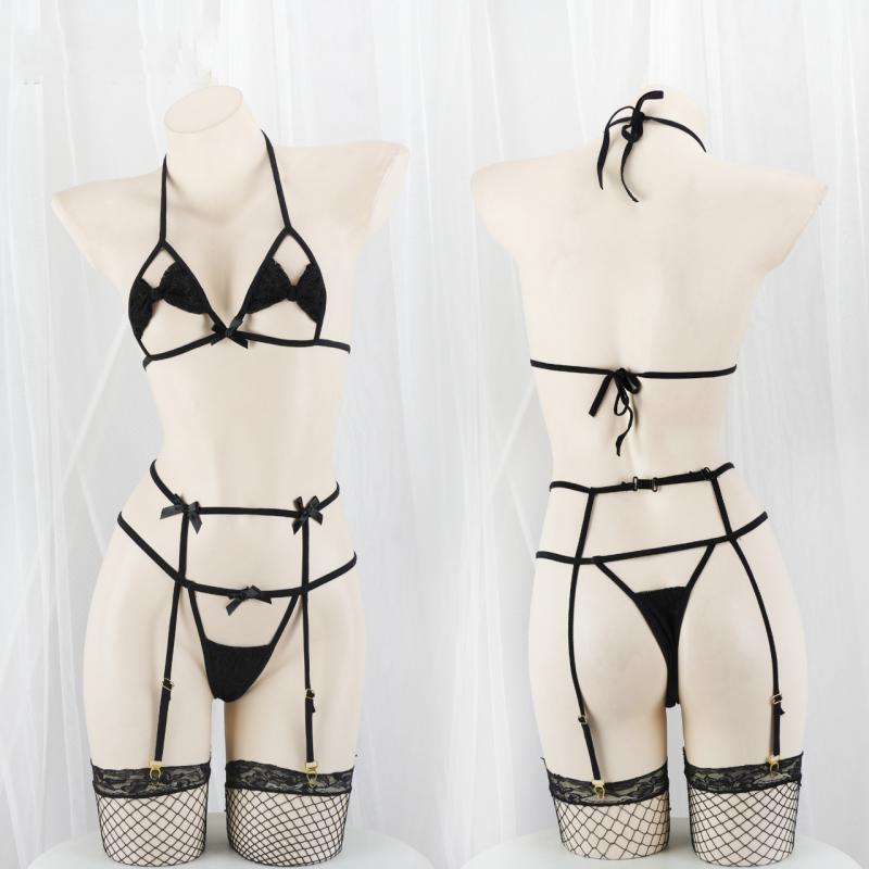 Pajamas |  Bowknot Bikini + Fishnet Stockings Yv47265