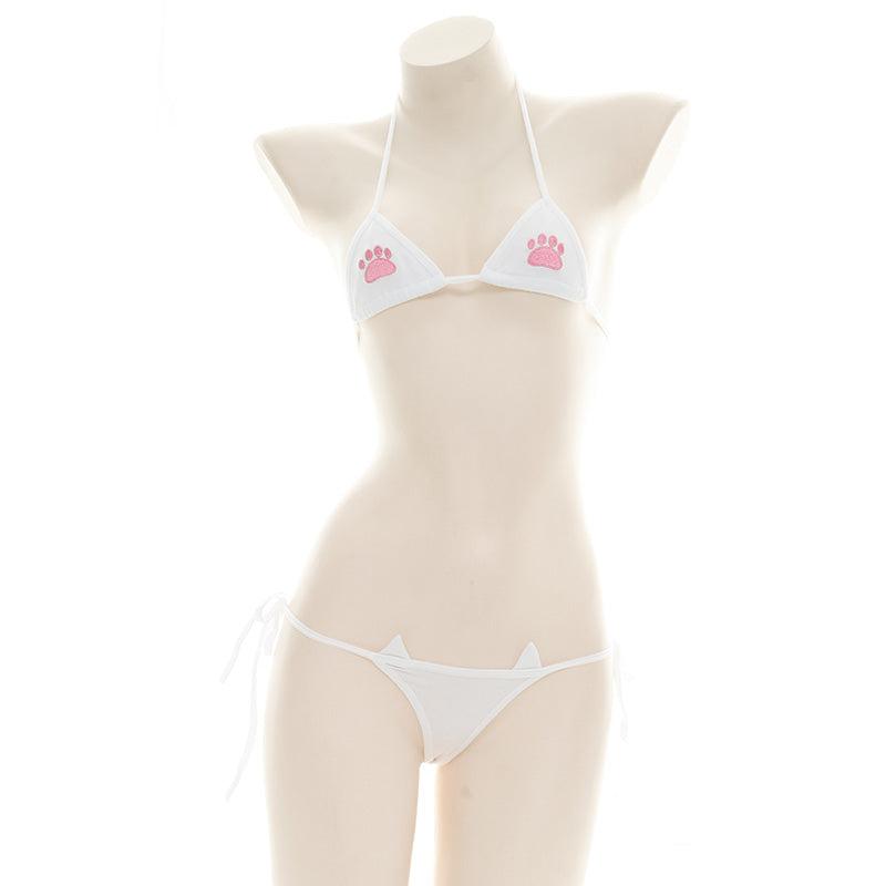 Pajamas |  Cat Paw Embroidered Bikini Set Yv47211