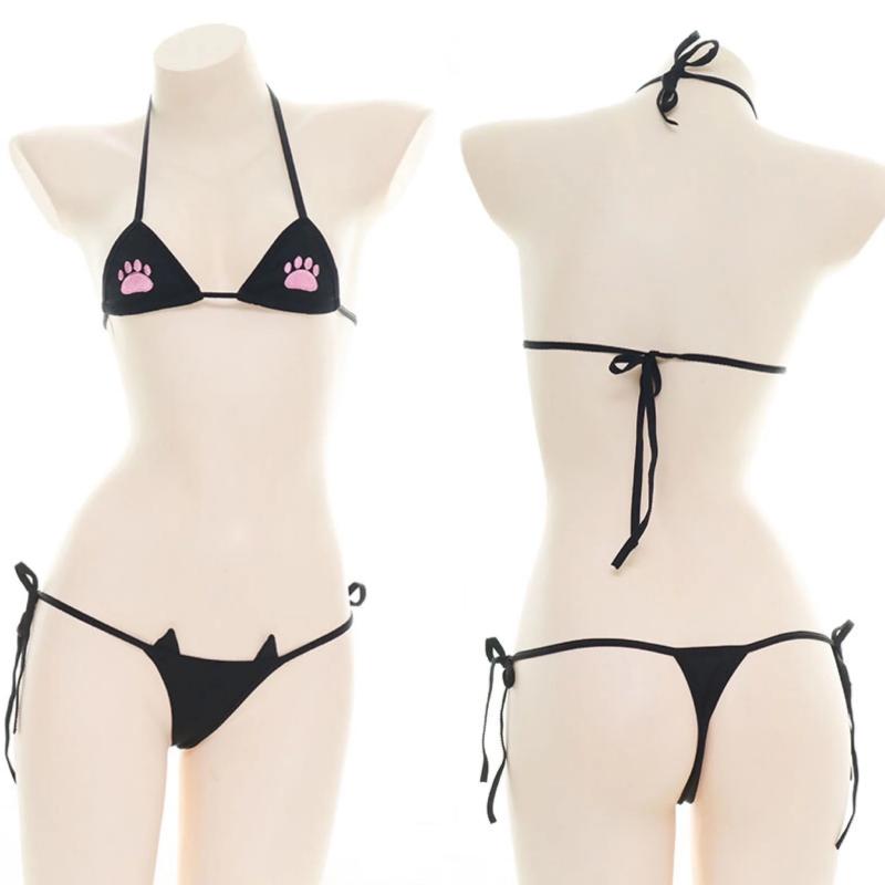 Pajamas |  Cat Paw Embroidery Bikini Yv31119