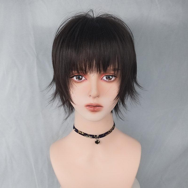 Short Hair |  Harajuku Brown Black Short Wig Yv43561