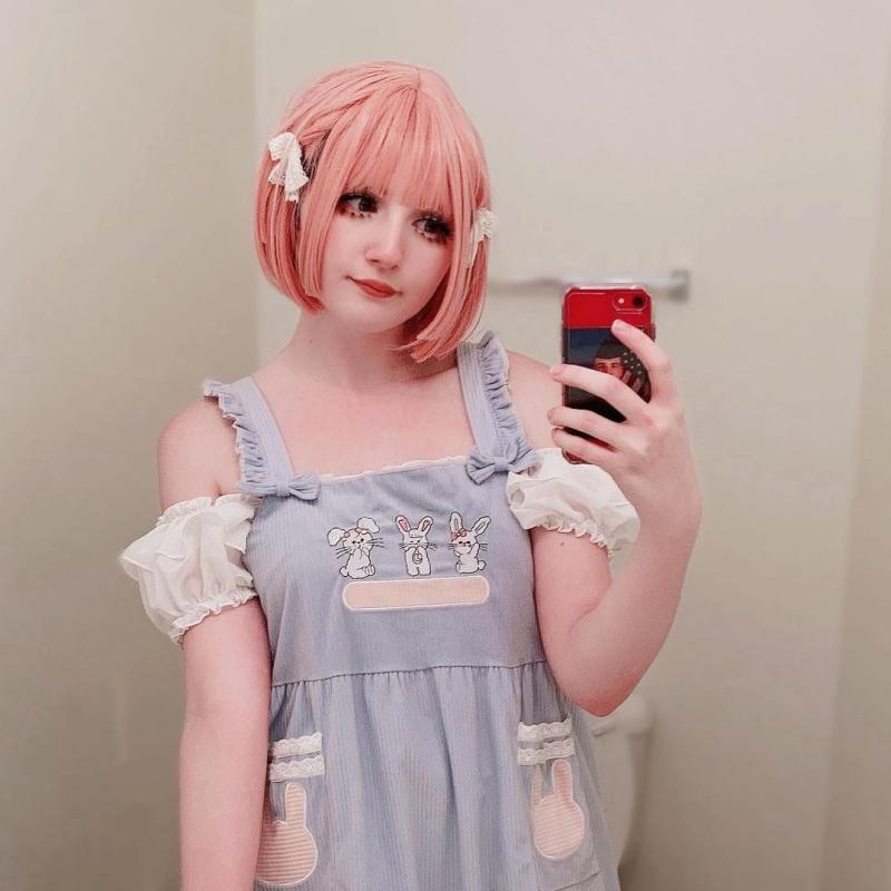 Short Hair |  Lolita Pink Short Wig Yv43651