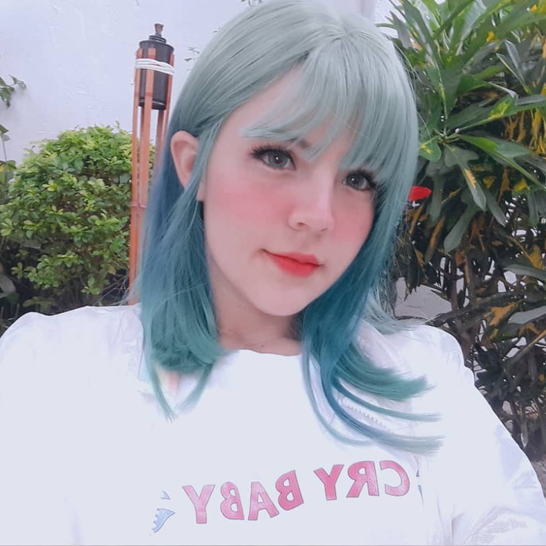 Straight Hair |  Green Gradient Blue Wig Yv40377