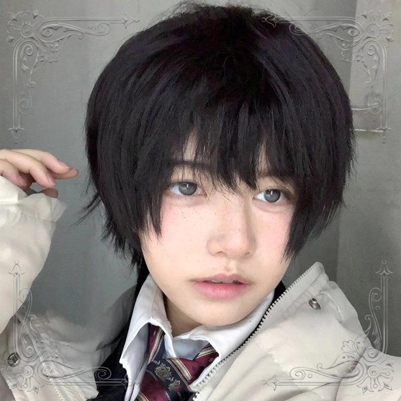 Straight Hair |  Harajuku Brown Black Short Wig Yv46087