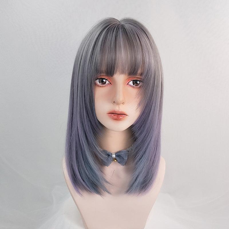 Straight Hair |  Harajuku Purple Gray Gradient Wig Yv43553