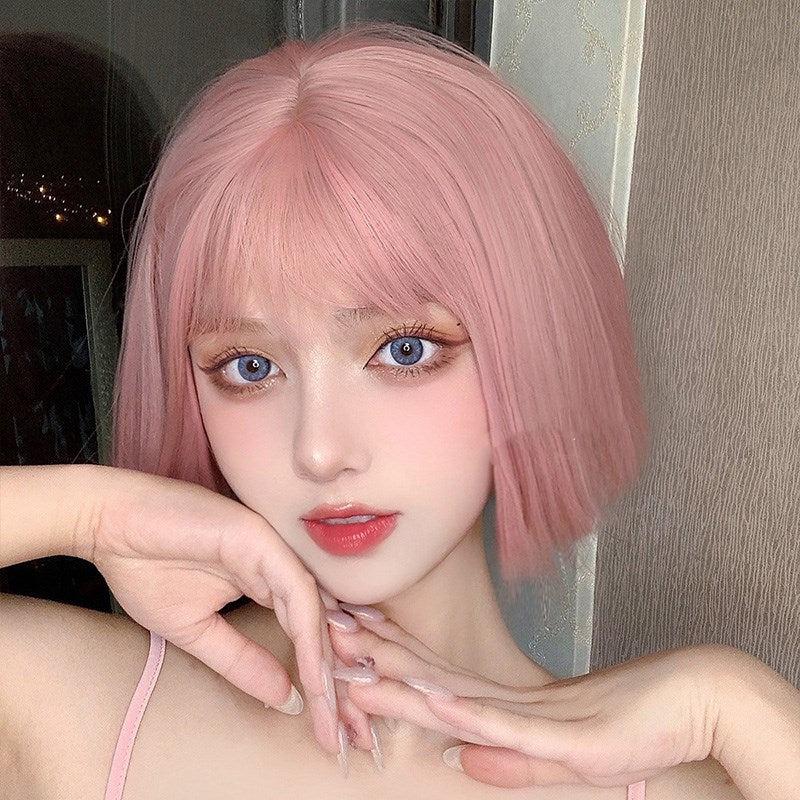 Straight Hair |  Lolita Pink Short Straight Wig Yv46108