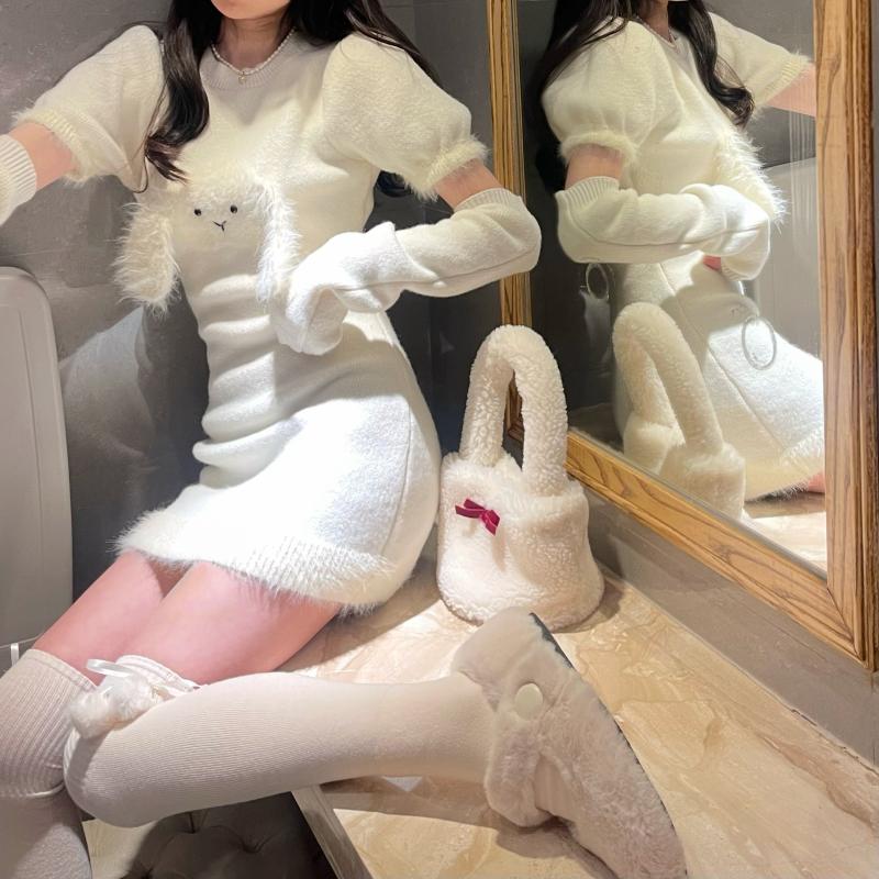 Bunny Girl |  Rabbit Knit Sweater Dress  Yv50196