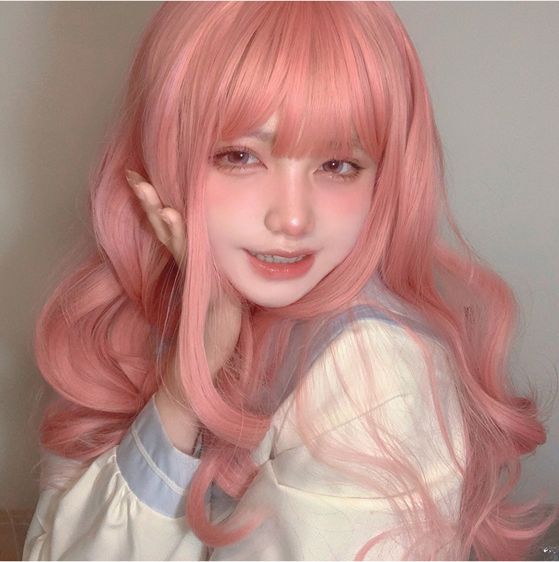 Long Hair |  Lolita Pink Long Curly Wig Yv46117